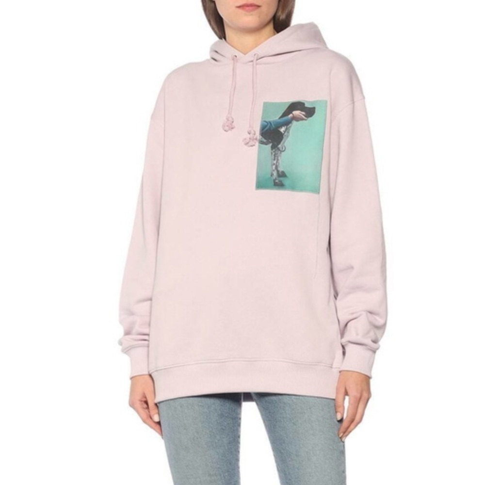 Acne Studios Dog Patch French Terry Hoodie Pullover Lilac Size Large